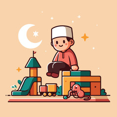 vector image of a child playing