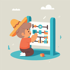 vector image of a child playing