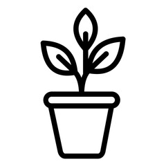 Plant Pot line icon style