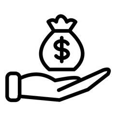 Wealth line icon style
