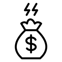Expenses line icon style