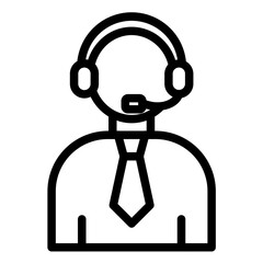 Telemarketer Line Icon Style