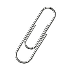 icon metal paper clip isolated on transparent background with realistic design
