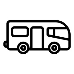 Camper Van Line Icon Style