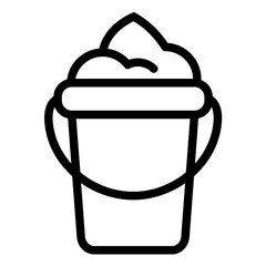 Sand Bucket Line Icon Style