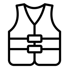 Life Vest Line Icon Style