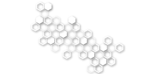An Elegant and Abstract Visualization of Technological Innovation Through a Honeycomb-Inspired Geometric Pattern of Hexagons Representing Molecular Networks in a Clean, Minimalist Style