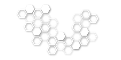 An Elegant and Abstract Visualization of Technological Innovation Through a Honeycomb-Inspired Geometric Pattern of Hexagons Representing Molecular Networks in a Clean, Minimalist Style