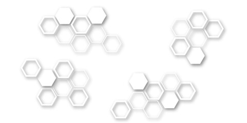 An Elegant and Abstract Visualization of Technological Innovation Through a Honeycomb-Inspired Geometric Pattern of Hexagons Representing Molecular Networks in a Clean, Minimalist Style