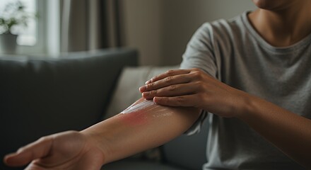 Applying Cream to Irritated Skin for Relief and Comfort at Home