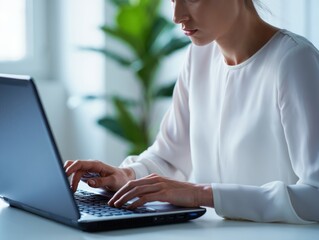Concentrated_Business_Woman_Working_on_Laptop_in_Modern_Office_Setting