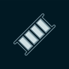 Line Fire escape icon isolated on black background. Pompier ladder. Fireman scaling ladder with a pole. Flat filled outline style with shadow. Vector