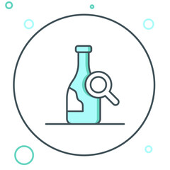 Line Bottle of wine icon isolated on white background. Details about wine. Colorful outline concept. Vector