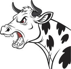 cow on white background
