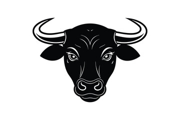 Silhouette art illustration of a bull head.eps