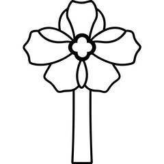 Naklejka premium Cross with poppy vector 