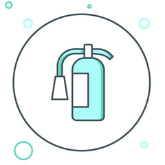 Line Fire extinguisher icon isolated on white background. Colorful outline concept. Vector