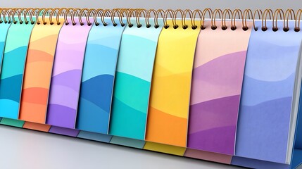 Minimalist Calendar Template with Soft Gradient Tones and Colors