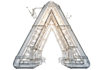 wireframe logo skeletal structure, transparent effect, futuristic feel, clean 