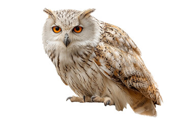 wise old owl perched on a weathered wooden fence post, piercing yellow eyes, nocturnal, centered composition, clean 