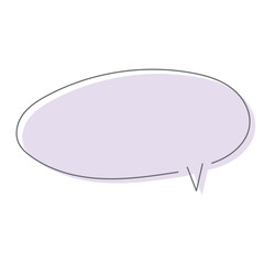 手書きのゆるいフキダシ（パープル）