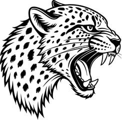 Leopard head wild animal illustration for logo


