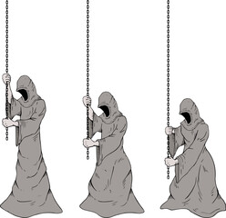 Mystery monk pulling a chain sequence
