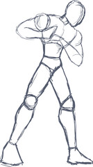 Design of sketch body man draw