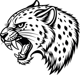 Leopard head wild animal illustration for logo



