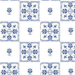 A vector hand-drawn Italian style ornament pattern. Symmetrical floral and abstract motifs, and a rustic Mediterranean charm. Perfect for use in textile design, home decor, wallpaper, packaging. 