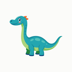 Cute Cartoon Dinosaur Illustration. vector cartoon illustration isolated on white background