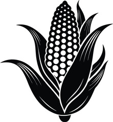 Corn Silhouette Vector - Black Agricultural Crop Vector