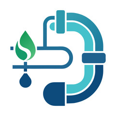 Obraz premium Flow based minimalist logo design for plumbing services showcasing modern aesthetics and functionality, ideal for branding and marketing efforts in the plumbing industry