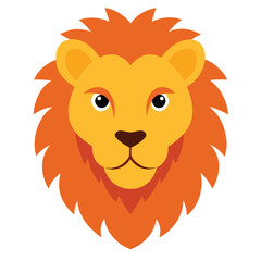 lion cartoon illustration vector on white background