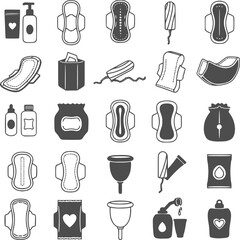 Feminine hygiene products vector set PNG clipart