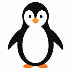 penguin on the snow illustration vector on white background