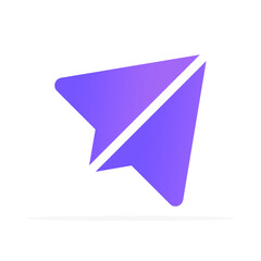 Fototapeta premium paper airplane icon, colored flat vector. modern and minimalist design.