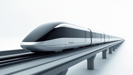 Modern High Speed Train On Tracks