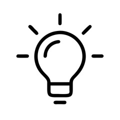 light bulb line art icon vector illustration