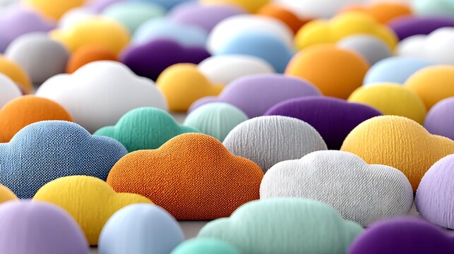 Colorful Pastel Clouds Concept for Cloud Computing Storage Imagery