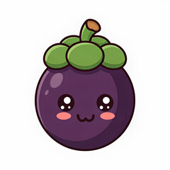 Adorable Cartoon Mangosteen Illustration for Kids