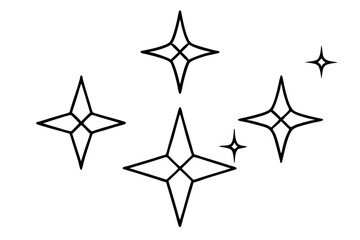 Sleek Cosmic Star Line Drawing
