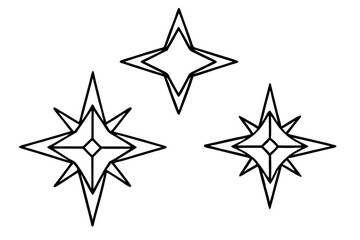Sleek Cosmic Star Line Drawing