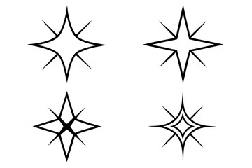 Sleek Cosmic Star Line Drawing