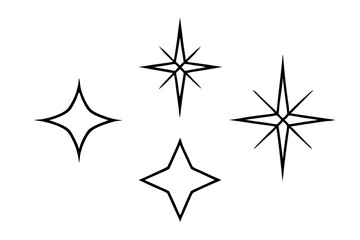Sleek Cosmic Star Line Drawing