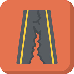 Earthquake on Road icon vector illustration