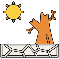 Drought icon vector illustration