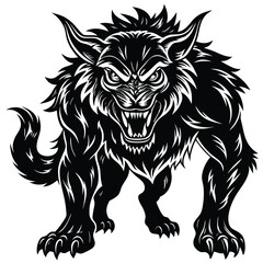 Lion tribal tattoo vector illustration of a wild cat head