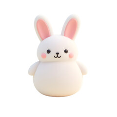 Fototapeta premium Cute Cartoon Rabbit Character Smiling with Pink Cheeks and Inner Ears