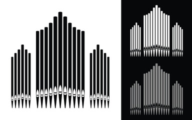 Triple pipe organ music instrument organist vector